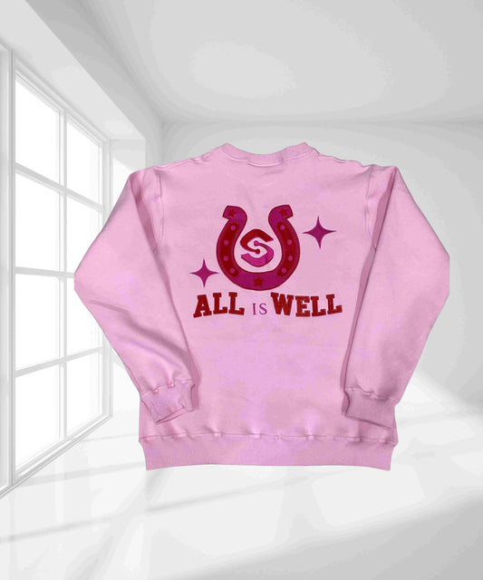All Is Well –Iconic- Pink Horseshoe Sweatshirt