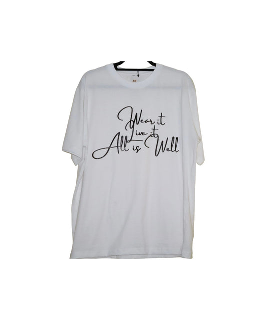 ALL IS WELL Script Crew Neck T-Shirt